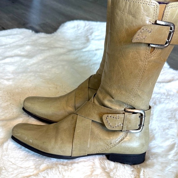 True Religion Tan Leather Buckled Boots - Picture 4 of 8